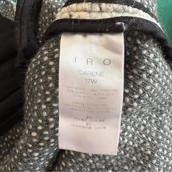 IRO Carene Knotted Boucle Knit Gray Wool Blend Snap Button Jacket Sz FR 40/US 8 - Picture 11 of 12